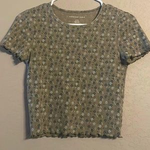 American Eagle Green Crop Top Size Small